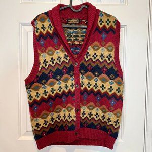 Vintage Eddie Bauer Wool Vest Cadigan Men sz M Eddie Bauer Christmas Sweater
